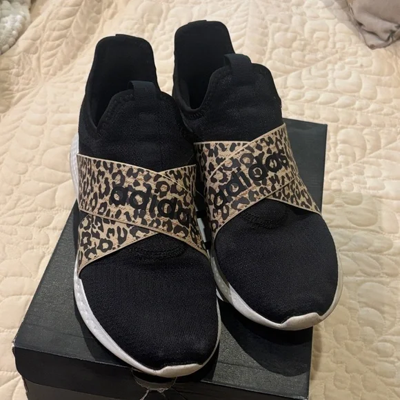 Adidas Women's Black and Brown Leopard Sneakers - Picture 1 of 2